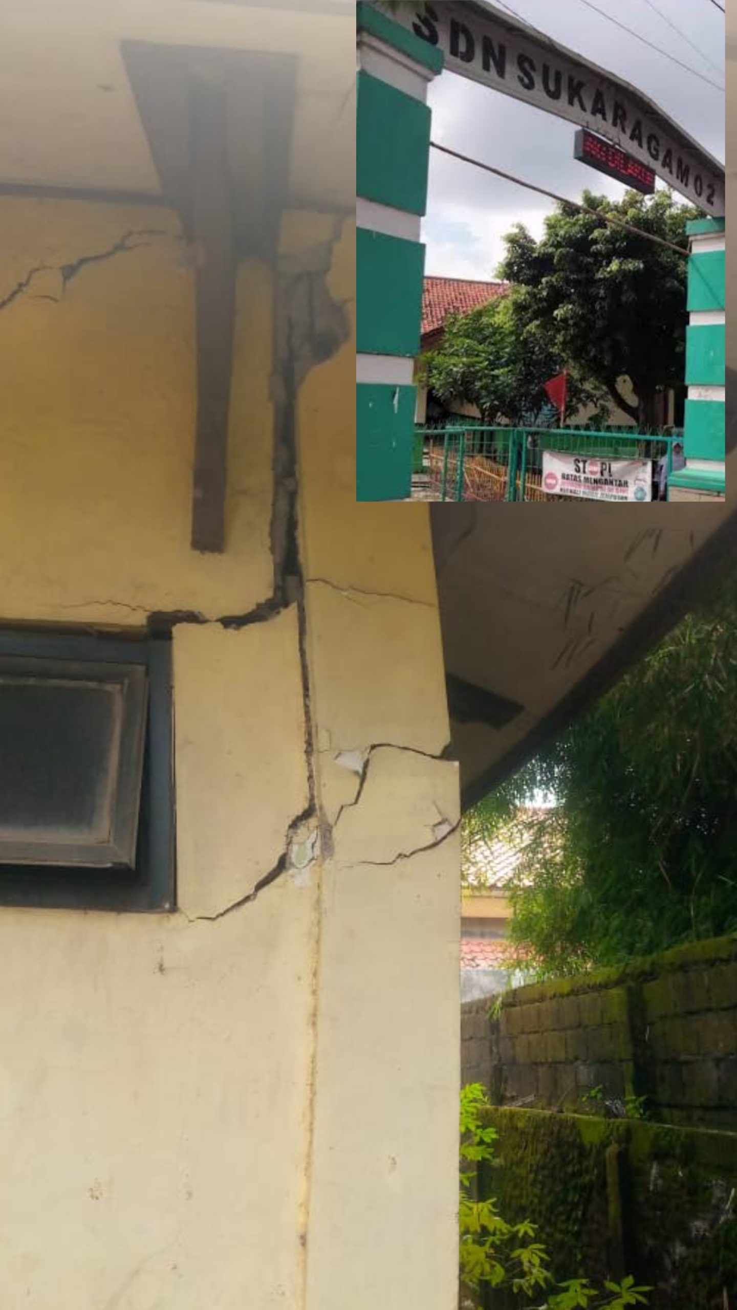 SDN Sukaragam 02 di Serang Baru Butuh Rehab Total, Bangunan Retak dan Miring Membahayakan Siswa