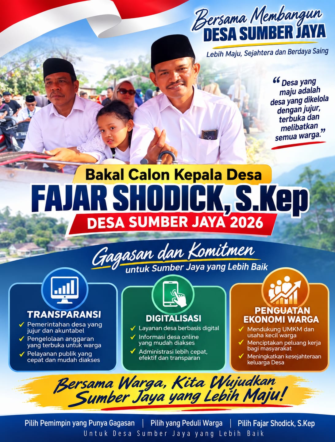 Fajar Shodick Bawa Gagasan Transparansi, Digitalisasi dan Penguatan Ekonomi untuk Desa Sumber Jaya