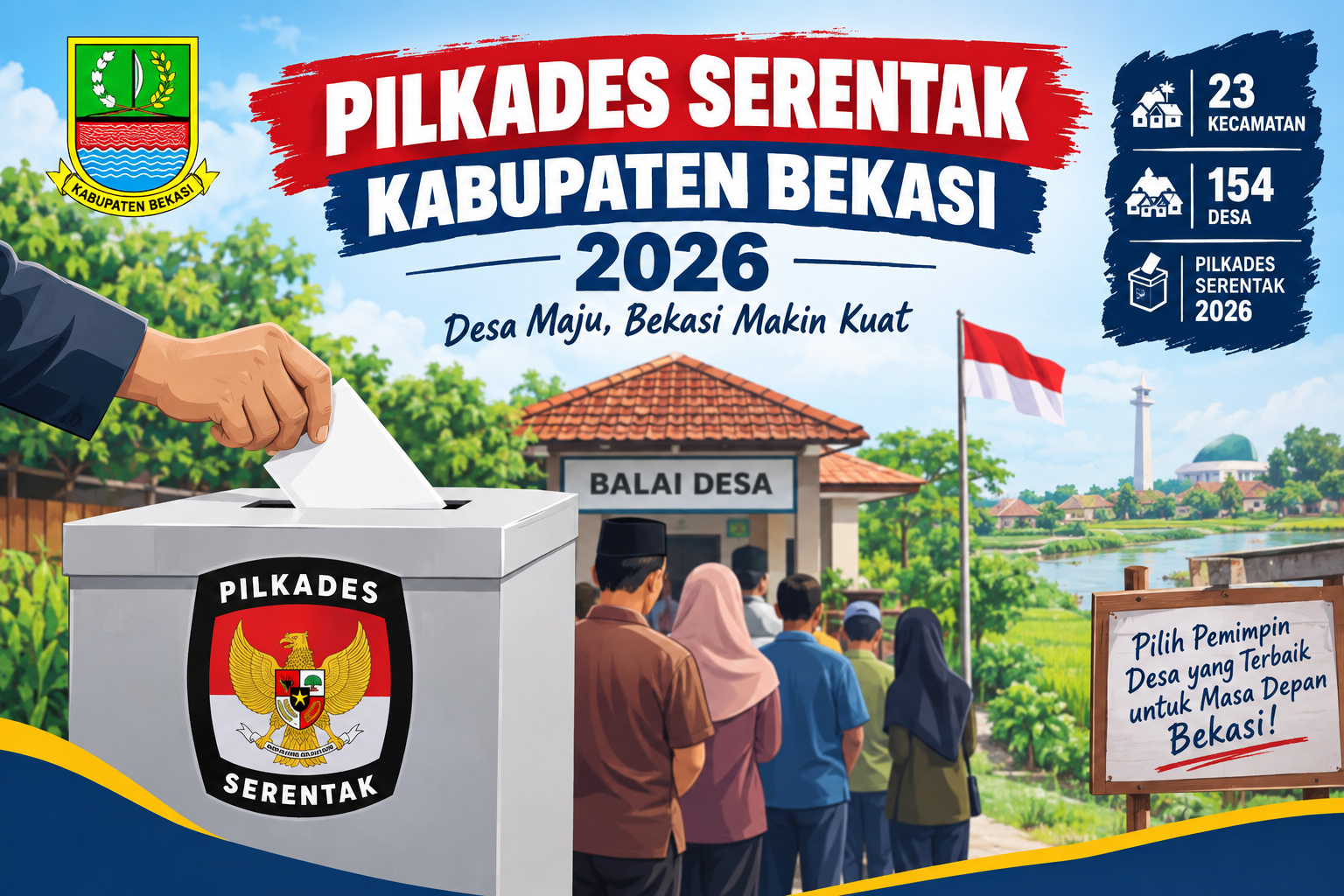 Rekap Sementara Pilkades Serentak Kabupaten Bekasi 2026, 154 Desa Ikuti Kontestasi